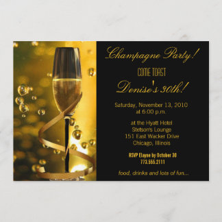 Champagne Party Geburtstagsveranstaltung Einladung
