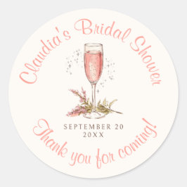 Champagne Peach Apricot Runder Aufkleber