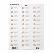 Champagne Peach Floral Return Address Label (Vorne)
