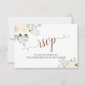 Champagne Peach Rose Elegant Boho Wedding RSVP Karte (Vorderseite)