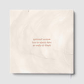 Champagne Pearl Bow Elegant Square Wedding Gästebuch (Rückseite)