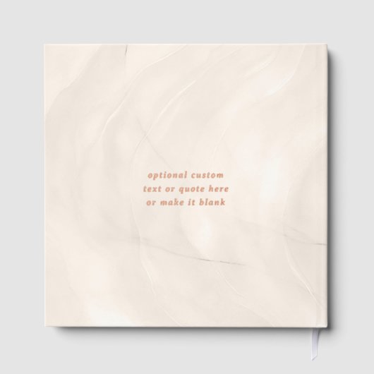 Champagne Pearl Bow Elegant Square Wedding Gästebuch (Rückseite)