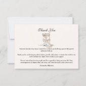 Champagne Pearl Bow Graduation Dankeskarte (Vorderseite)