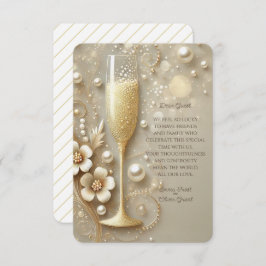Champagne & Pearl Elegant Wedding Shower Dankeskarte