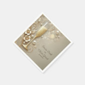Champagne & Pearl Elegant Wedding Shower Serviette (Ecke)