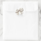 Champagne Pearl Ivory White Bow Brautparty Runder Aufkleber (Tasche)
