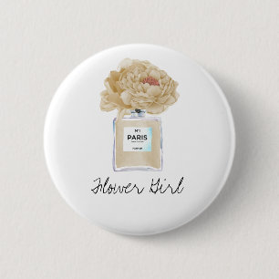 Champagne Peonies & Parfüm Flower Girl Button