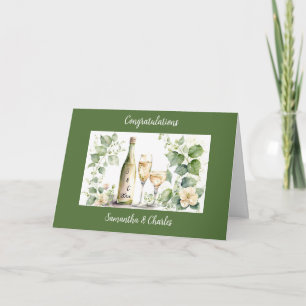 Champagne Personalisiert Wedding Grußkarte Karte