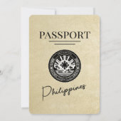 Champagne Philippines Pass Einladung zur Hochzeit (Rückseite)