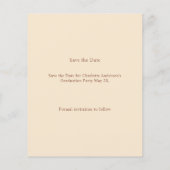 Champagne photo Graduation Save the Date Flyer (Hinten)