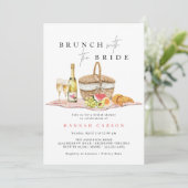 Champagne Picnic | Niedliches Brautparty Brunch Einladung (Stehend Vorderseite)