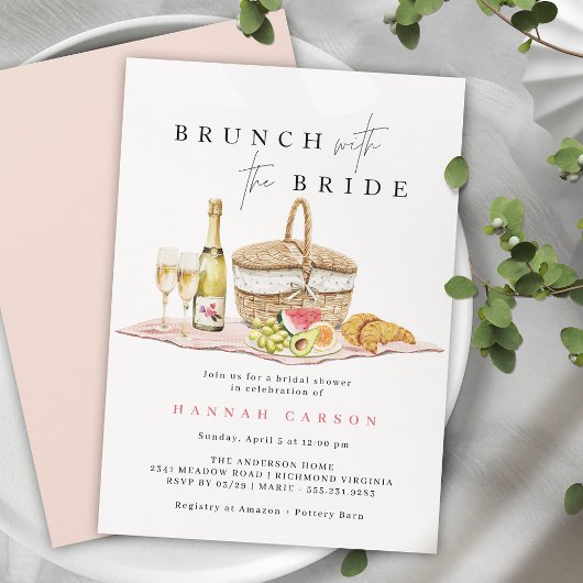 Champagne Picnic | Niedliches Brautparty Brunch Einladung