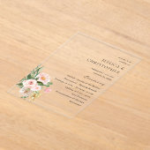 Champagne & Pink Blumenzeremonie Acryleinladungen (Ablage )