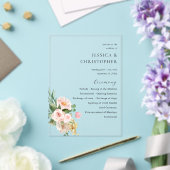 Champagne & Pink Blumenzeremonie Acryleinladungen (In Situ (Hochzeit))