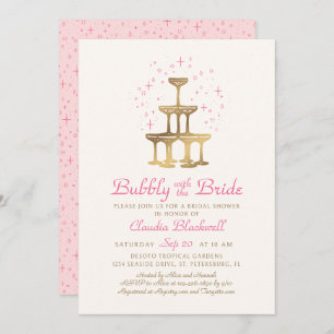 Champagne Pink Bridal Dusche Einladung