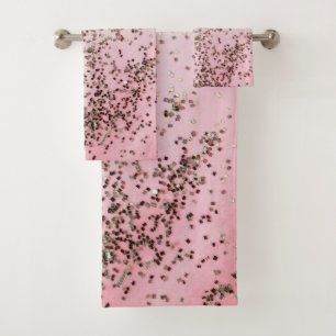 Champagne Pink Confetti  Badhandtuch Set