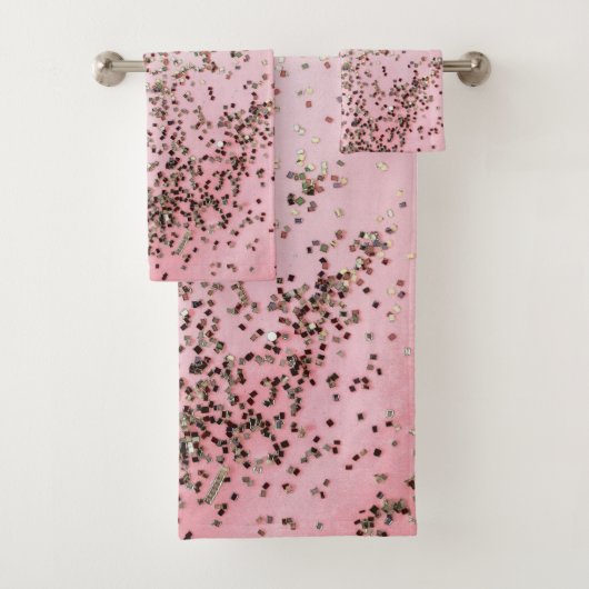 Champagne Pink Confetti Badhandtuch Set (Insitu)