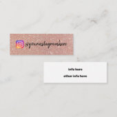 Champagne Pink Glitzer Instagram Mini Visitenkarte (Vorne/Hinten)