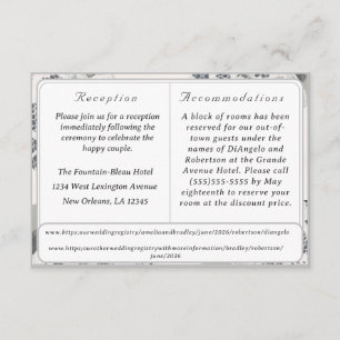 Champagne Pink Lace Wedding Card Begleitkarte