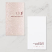 Champagne Pink Ombre Glitzer Beauty Visitenkarte (Vorne/Hinten)