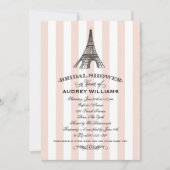 Champagne Pink Paris Eiffel Tower Brautparty Einladung (Vorderseite)