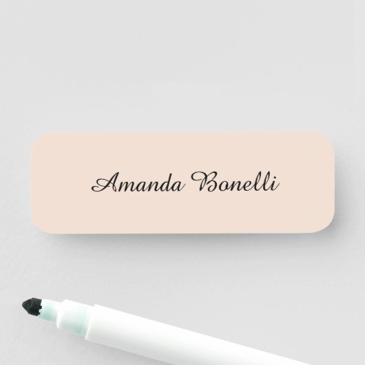 Champagne Pink Plain Simple Minimalist Modern Namensschild (Beispiel)