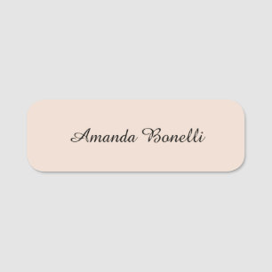 Champagne Pink Plain Simple Minimalist Modern Namensschild