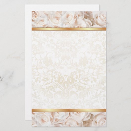 Champagne Pink Rose Elegance Briefpapier (Vorne/Hinten)
