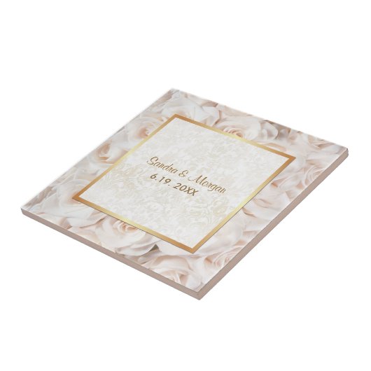 Champagne Pink Rose Elegance Fliese (Seite)