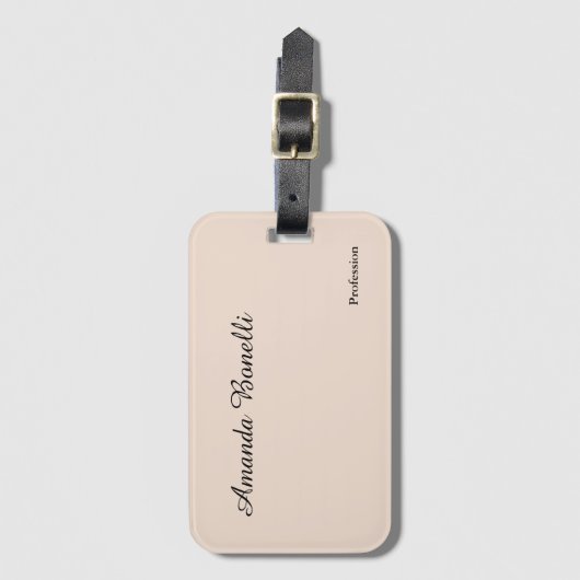 Champagne Pink Schlicht Einfach Minimalistisch mod Gepäckanhänger (Vorderseite Vertikal)