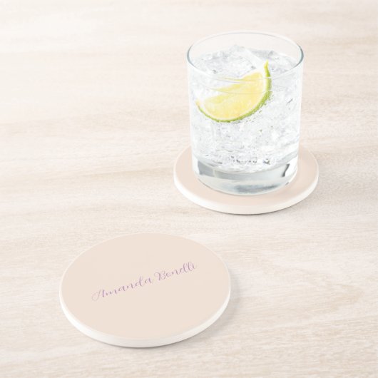 Champagne Pink Schlicht Einfach Minimalistisch mod Getränkeuntersetzer (Seite)