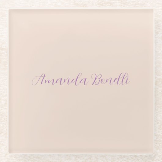 Champagne Pink Schlicht Einfach Minimalistisch mod Glasuntersetzer (Vorderseite)