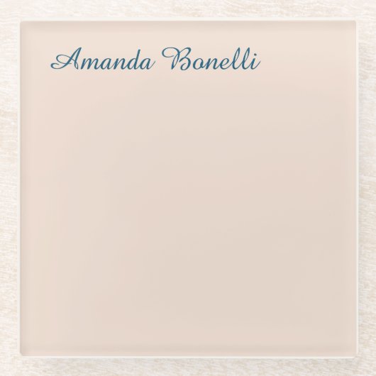 Champagne Pink Schlicht Einfach Minimalistisch mod Glasuntersetzer (Vorderseite)