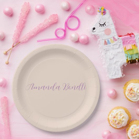 Champagne Pink Schlicht Einfach Minimalistisch mod Pappteller (Party)