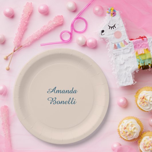 Champagne Pink Schlicht Einfach Minimalistisch mod Pappteller (Party)