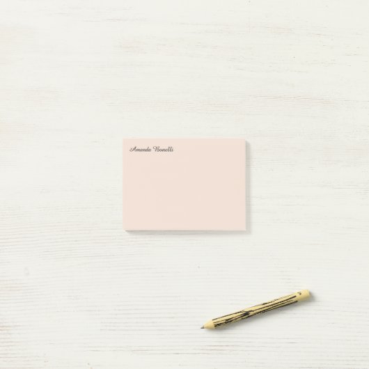 Champagne Pink Schlicht Einfach Minimalistisch mod Post-it Klebezettel (Auf Schreibtisch)