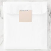 Champagne Pink Schlicht Einfach Minimalistisch mod Quadratischer Aufkleber (Tasche)
