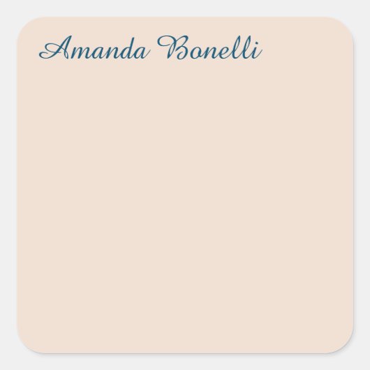 Champagne Pink Schlicht Einfach Minimalistisch mod Quadratischer Aufkleber (Vorderseite)