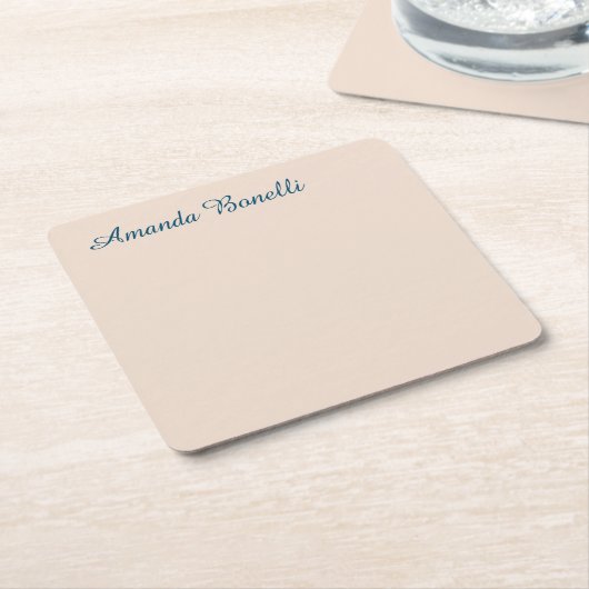 Champagne Pink Schlicht Einfach Minimalistisch mod Rechteckiger Pappuntersetzer (angewinkelt)