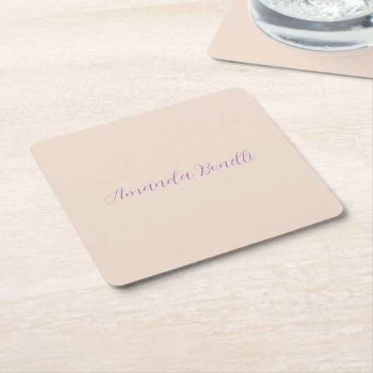 Champagne Pink Schlicht Einfach Minimalistisch mod Rechteckiger Pappuntersetzer (angewinkelt)