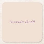 Champagne Pink Schlicht Einfach Minimalistisch mod Rechteckiger Pappuntersetzer (Vorderseite)