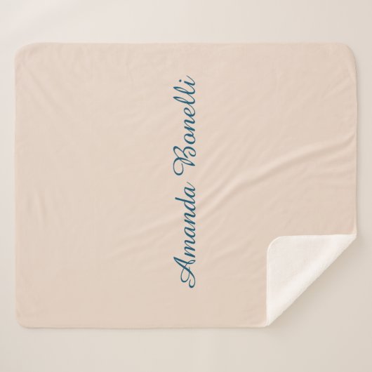 Champagne Pink Schlicht Einfach Minimalistisch mod Sherpadecke (Vorderseite (Horizontal))