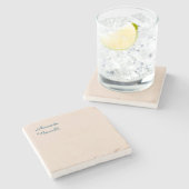 Champagne Pink Schlicht Einfach Minimalistisch mod Steinuntersetzer (Seitenansicht)