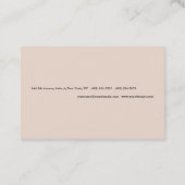Champagne Pink Schlicht Einfach Minimalistisch mod Visitenkarte (Rückseite)