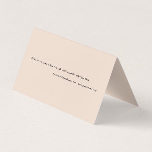 Champagne Pink Schlicht Einfach Minimalistisch mod Visitenkarten (Rückseite)