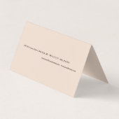 Champagne Pink Schlicht Einfach Minimalistisch mod Visitenkarten (Rückseite)