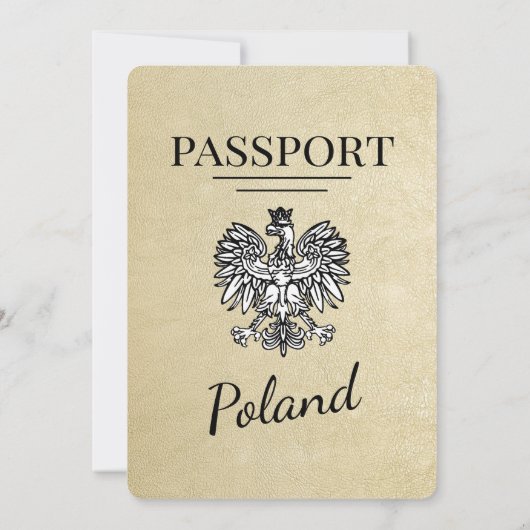 Champagne Polen Pass Einladung Hochzeit (Rückseite)