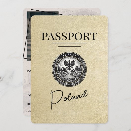 Champagne Polen Pass Save the Date (Vorne/Hinten)