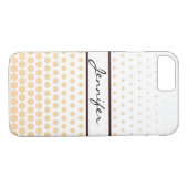 Champagne Polka Dot Elegant Modernes Weiß Case-Mate iPhone Hülle (Rückseite (Horizontal))