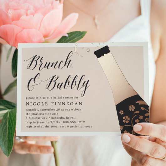 Champagne Pop Brautparty Brunch Folieneinladung